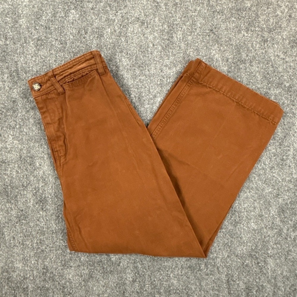 We The Free Free People Womens 25 Brown High Rise Wide Leg Cropped Trousers
